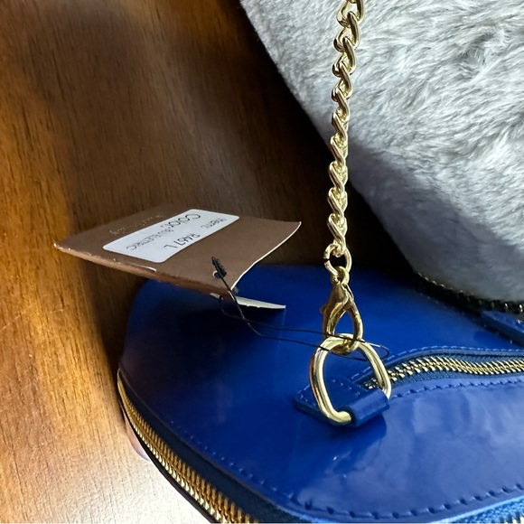 New Pratesi Firenze Blue Electric Italian Leather Crossbody, 6.5”x 7”x 3”. NWT - Picture 6 of 16